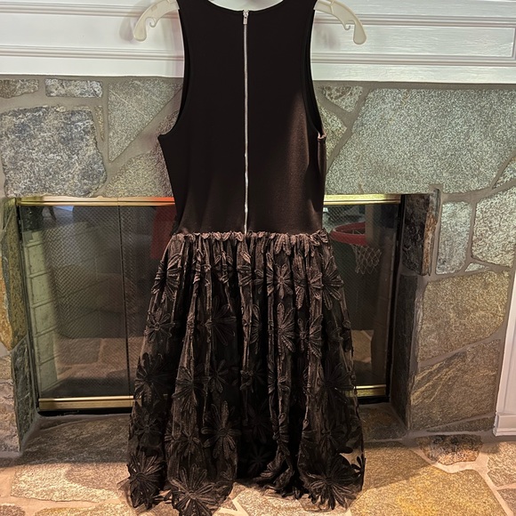 Maje Ralph Black Dress Flower Tulle - Picture 8 of 12